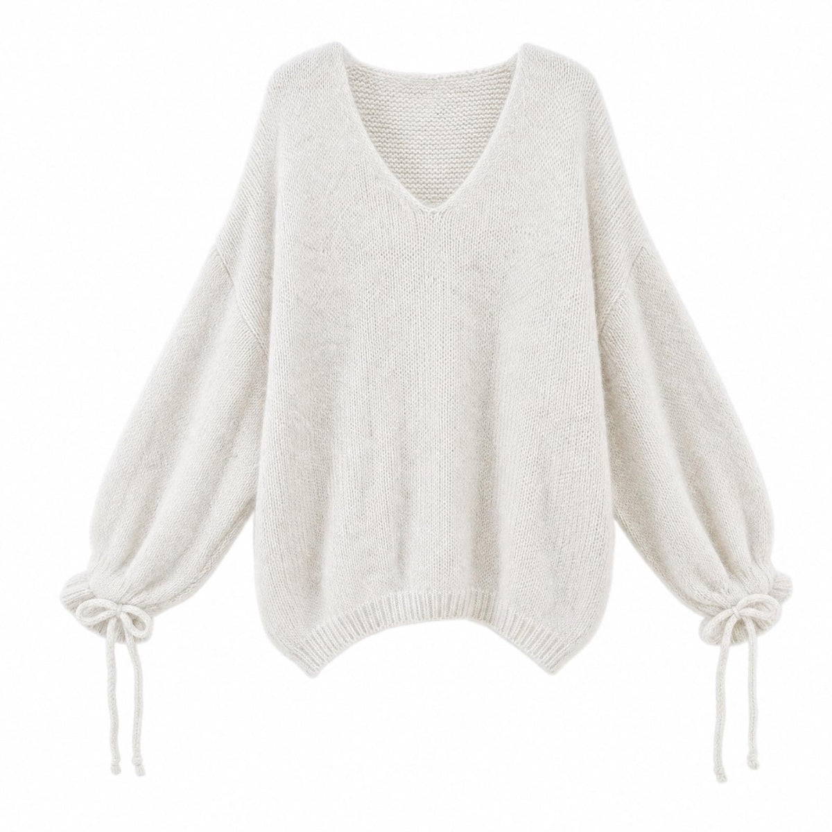XUNA V-Pullover mit Bindebändern am Ärmel