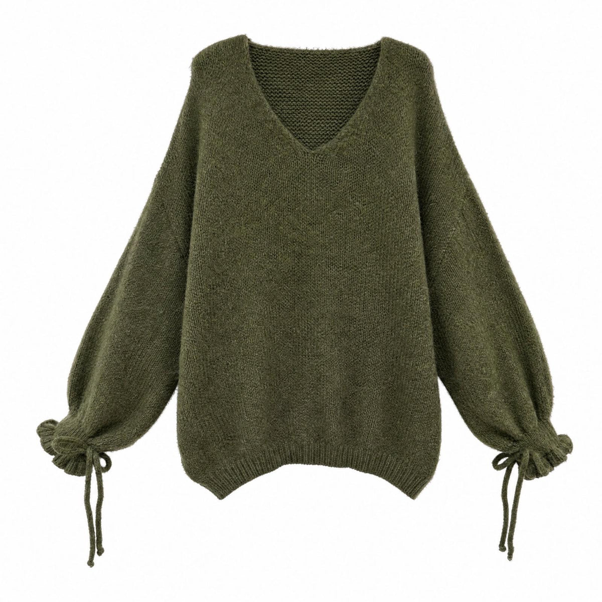 XUNA V-Pullover mit Bindebändern am Ärmel