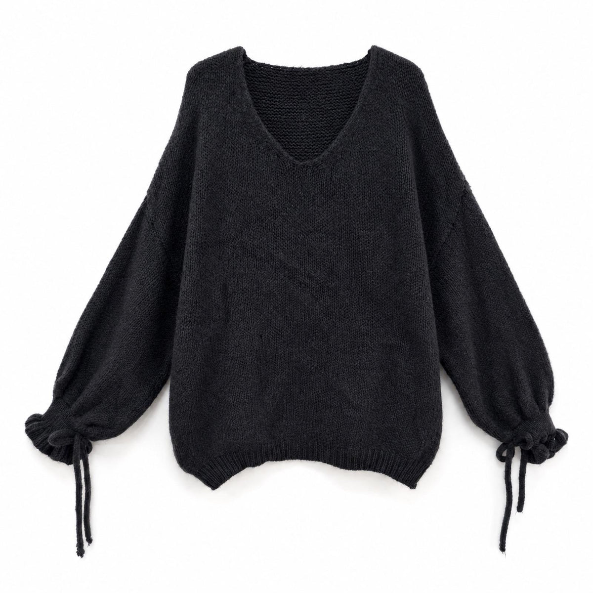 XUNA V-Pullover mit Bindebändern am Ärmel