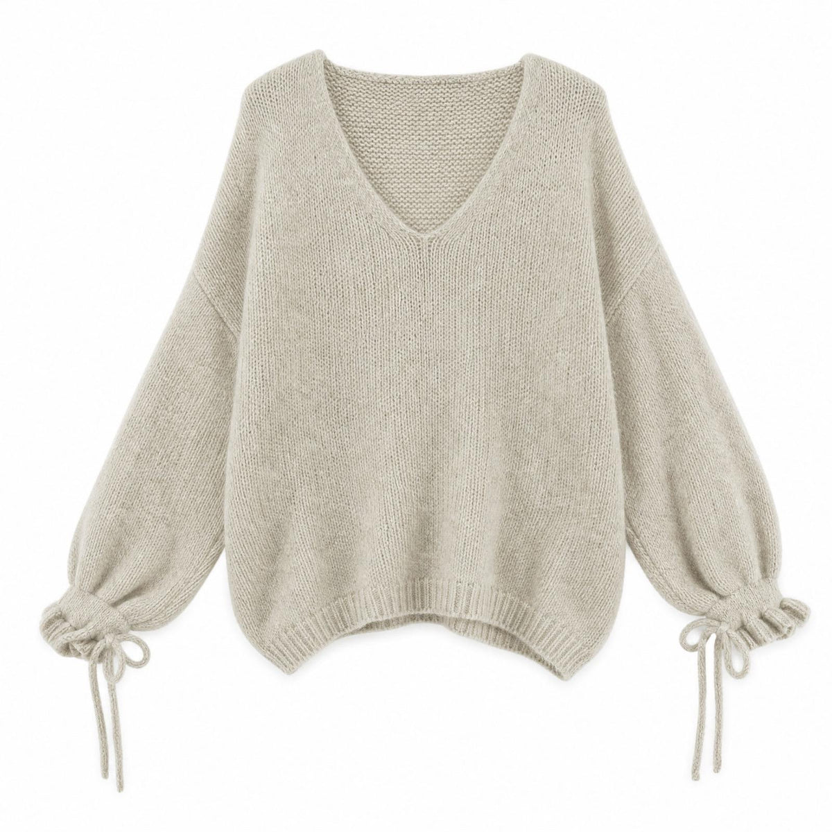 XUNA V-Pullover mit Bindebändern am Ärmel