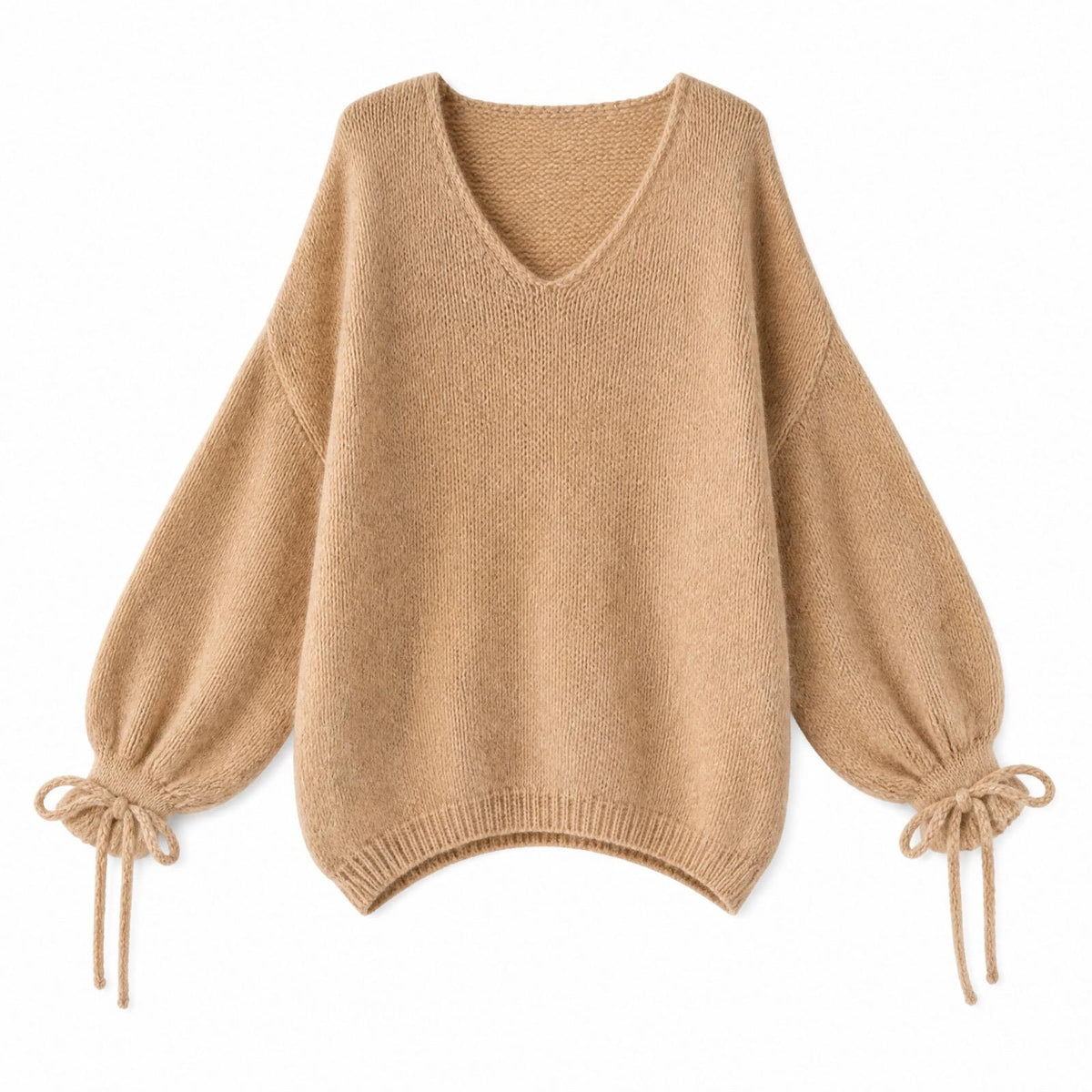 XUNA V-Pullover mit Bindebändern am Ärmel