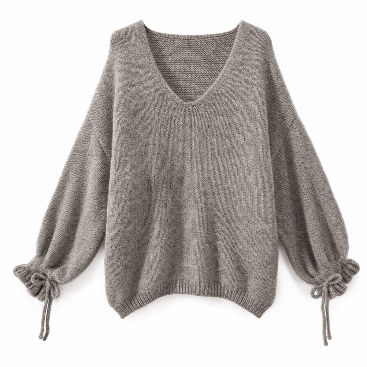 XUNA V-Pullover mit Bindebändern am Ärmel