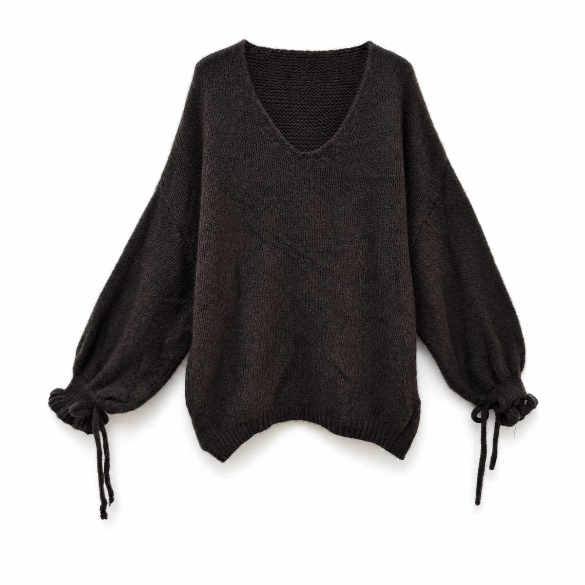 XUNA V-Pullover mit Bindebändern am Ärmel