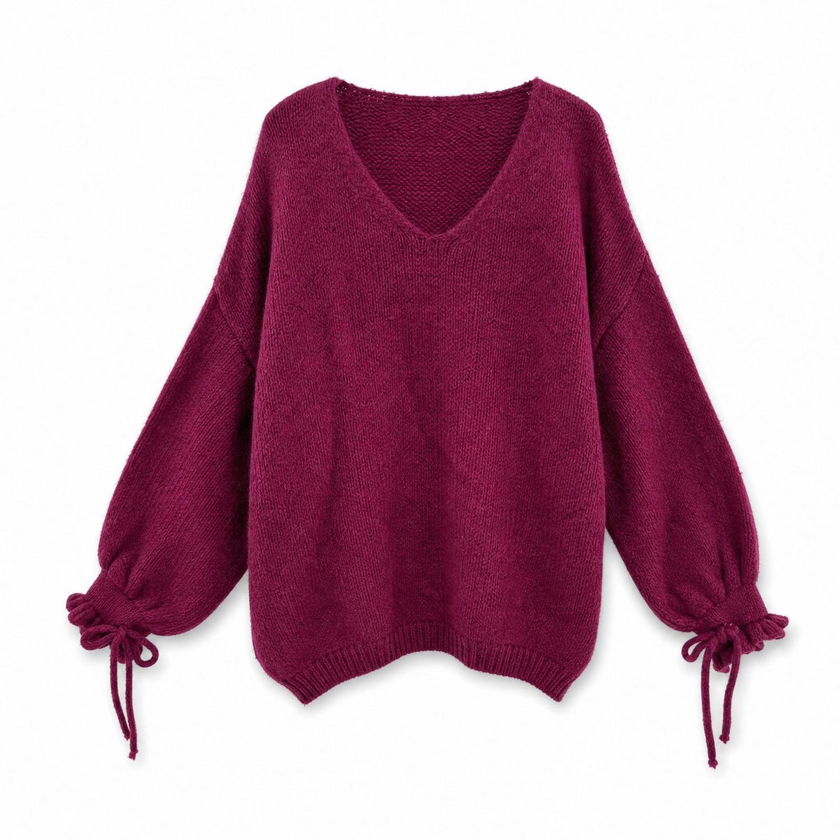 XUNA V-Pullover mit Bindebändern am Ärmel