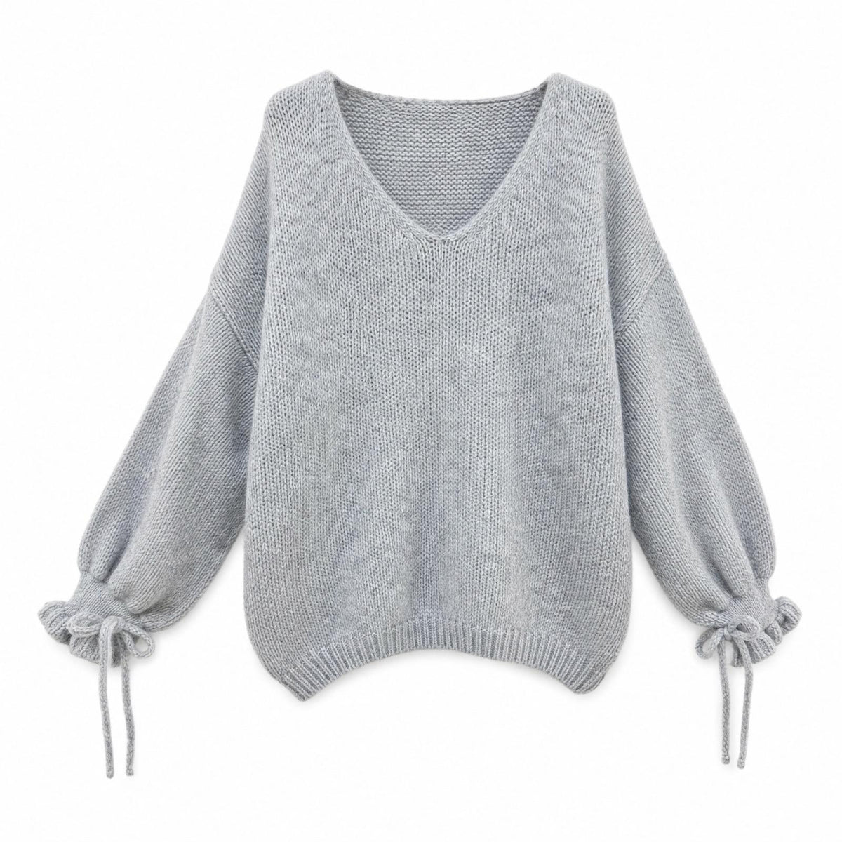 XUNA V-Pullover mit Bindebändern am Ärmel