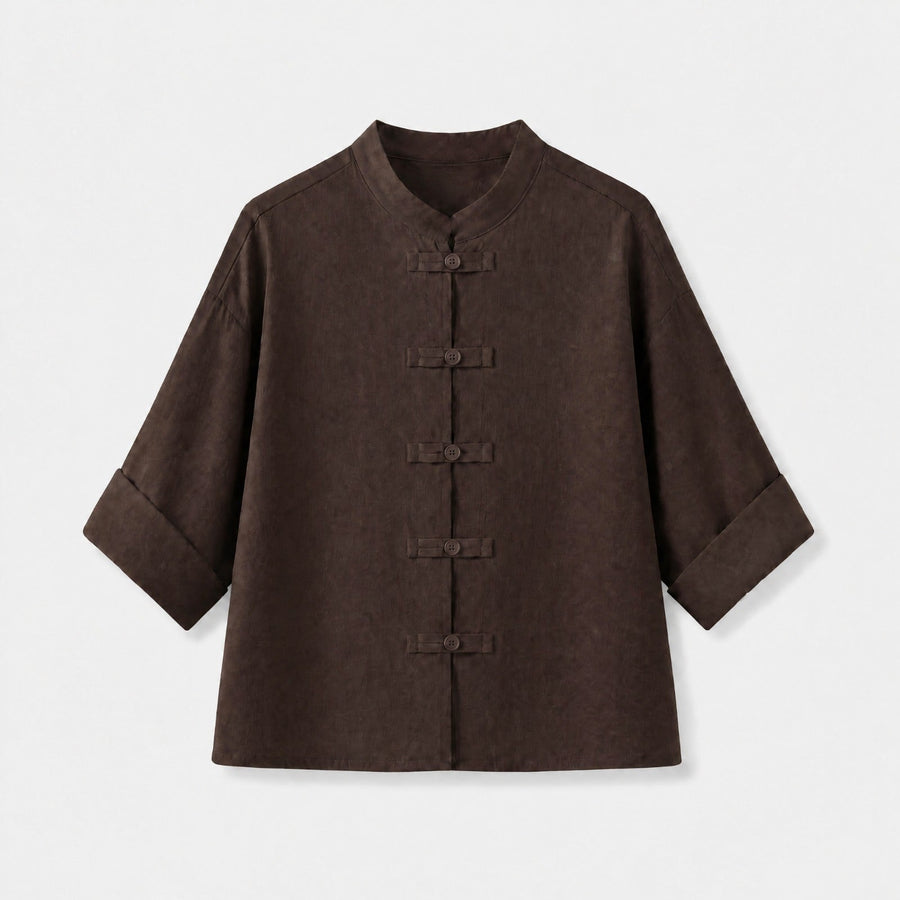 XUNA Oversize Hemdjacke 21718 in Dunkelbraun